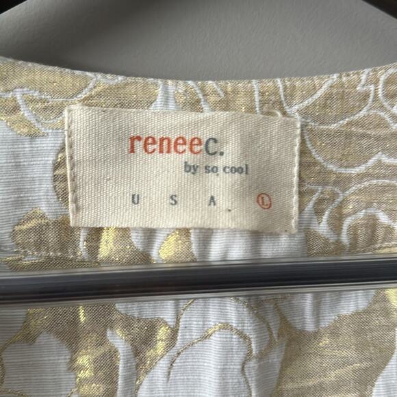 RENEE C. BY SO COOL COTTON VISCOSE POLY BLEND JACQUARD DRESS SIZE LARGE - Picture 10 of 11